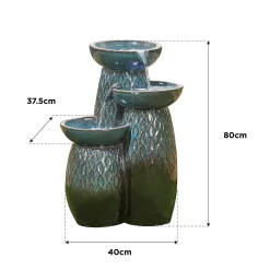 Stylish Fountain Glazed Trio Water Feature With LEDs 7 Stylish Fountain Glazed Trio Water Feature With LEDs -Garden Tool Store 13846047 1304962028404822