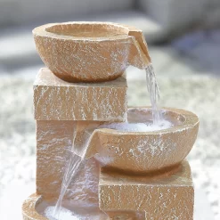 Stylish Fountain Sparkling Bowls Water Feature With LEDs -Garden Tool Store 13846048 1224971880407327