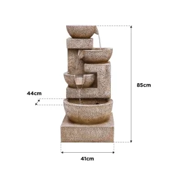 Stylish Fountain Sparkling Bowls Water Feature With LEDs -Garden Tool Store 13846048 1414978881037755