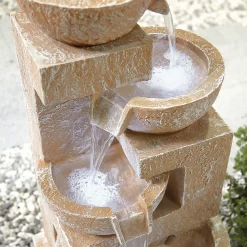 Stylish Fountain Sparkling Bowls Water Feature With LEDs -Garden Tool Store 13846048 6124971880433253
