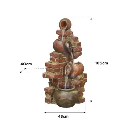 Stylish Fountain Flowing Jugs Water Feature With LEDs -Garden Tool Store 13846053 1464978881021036