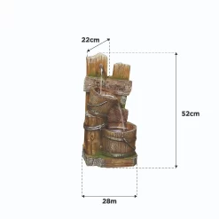 Stylish Fountain Fence Post Pours Water Feature With LEDs -Garden Tool Store 13846055 2704978881001455