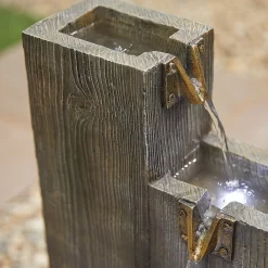 Stylish Fountain Coastal Sleepers Water Feature With LEDs 6 Stylish Fountain Coastal Sleepers Water Feature With LEDs -Garden Tool Store 13846058 6494962027548508