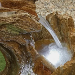 Stylish Fountain Knotted Willow Falls Water Feature With LEDs 7 Stylish Fountain Knotted Willow Falls Water Feature With LEDs -Garden Tool Store 13846064 1674962028004922