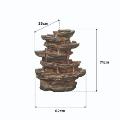 Stylish Fountain Red Rock Springs Water Feature With LEDs 5 Stylish Fountain Red Rock Springs Water Feature With LEDs -Garden Tool Store 13846066 4644978881022410