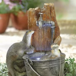 Stylish Fountain Playful Otters Water Feature With LEDs 10 Stylish Fountain Playful Otters Water Feature With LEDs -Garden Tool Store 13846072 1884962027752889