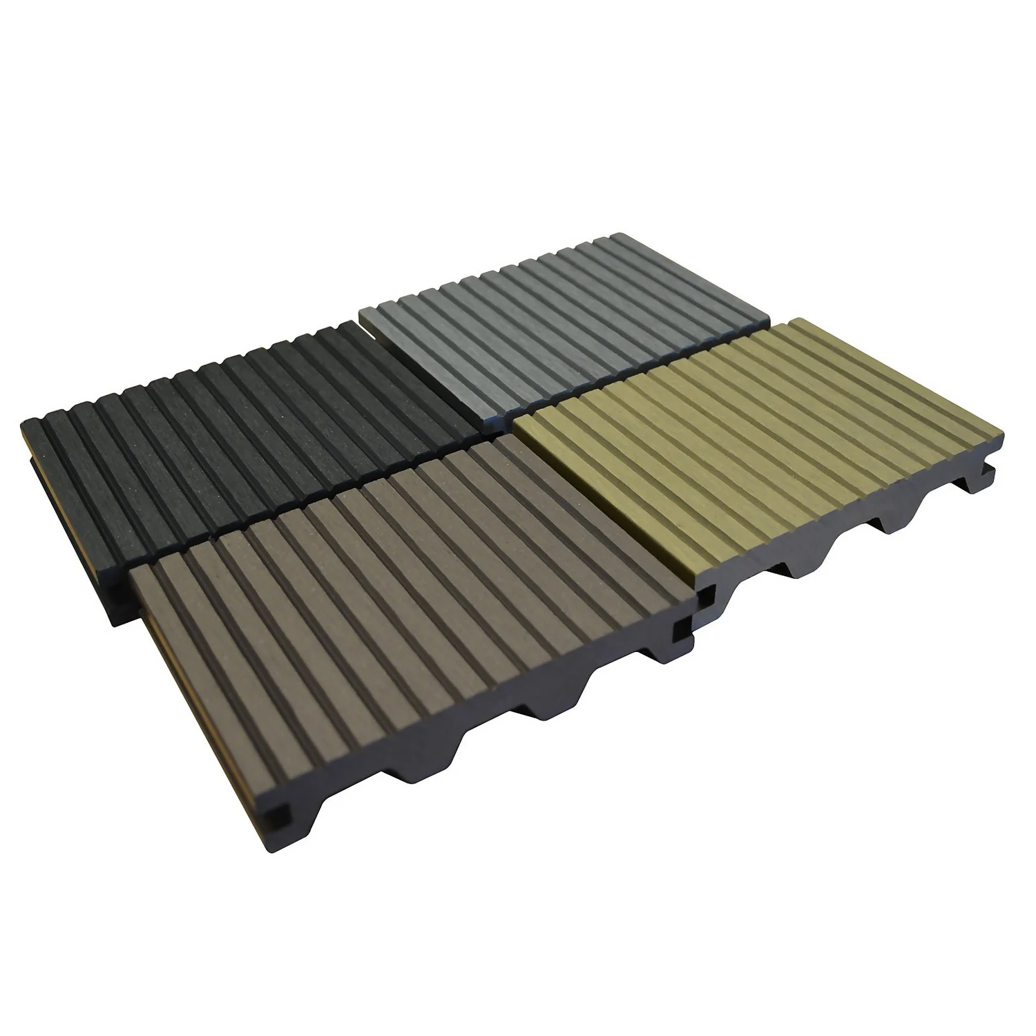 Victoria Composite Decking Sample Pack - Castle Groove Grey / Ebony / Teak / Redwood 1 Victoria Composite Decking Sample Pack - Castle Groove Grey / Ebony / Teak / Redwood