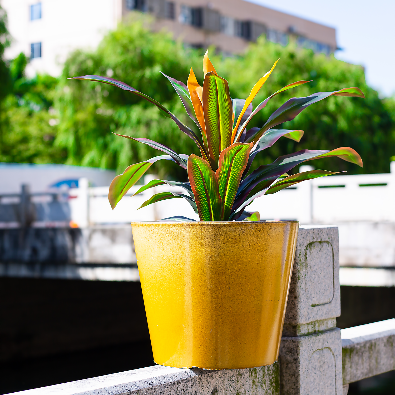 Glazed Finish Planter Mustard 50cm 2 Glazed Finish Planter Mustard 50cm - Image 2