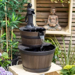 Stylish Fountain Whiskey Barrels Garden Water Feature 14 Stylish Fountain Whiskey Barrels Garden Water Feature -Garden Tool Store 13944159 1645005844956494