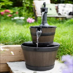 Stylish Fountain Whiskey Barrels Garden Water Feature 17 Stylish Fountain Whiskey Barrels Garden Water Feature -Garden Tool Store 13944159 3115005845107244