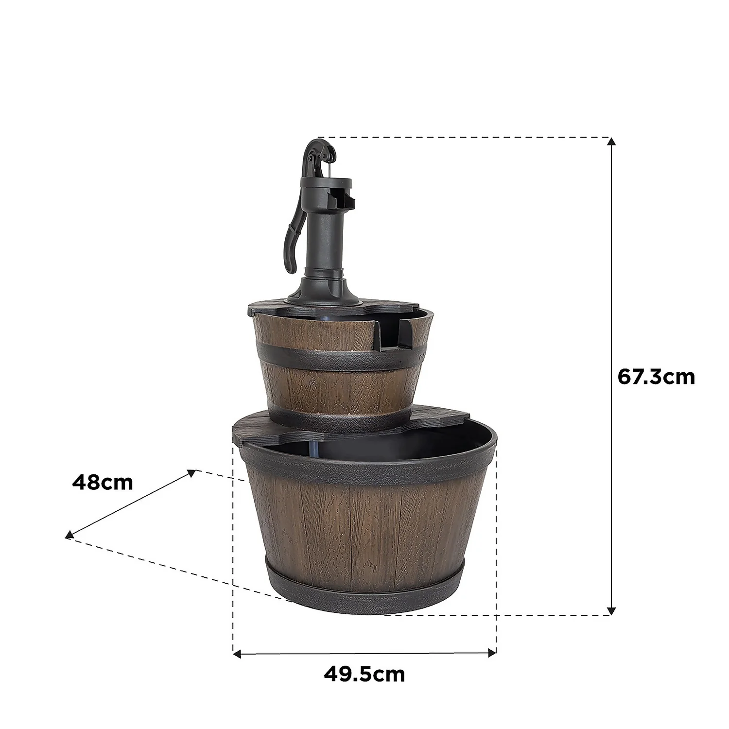 Stylish Fountain Whiskey Barrels Garden Water Feature 9 Stylish Fountain Whiskey Barrels Garden Water Feature - Image 9