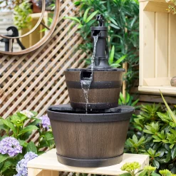 Stylish Fountain Whiskey Barrels Garden Water Feature 12 Stylish Fountain Whiskey Barrels Garden Water Feature -Garden Tool Store 13944159 7015005844786958