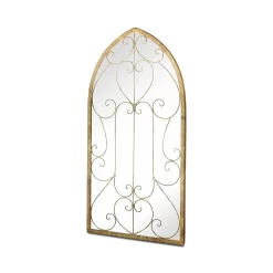 MirrorOutlet Metal Arched Decorative Window Garden Mirror - 100x50cm