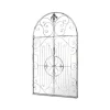 MirrorOutlet Metal Arched Decorative Window Opening Garden Mirror - 102x61cm