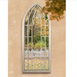 MirrorOutlet Somerley Sunflower Gothic Arch Large Garden Mirror - 150x61 Cm -Garden Tool Store 13950558 9584987173091575