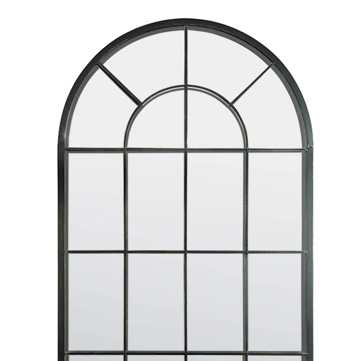 MirrorOutlet Somerley Lotus Arch Antique Black Large Garden Mirror - 140x65cm 2 MirrorOutlet Somerley Lotus Arch Antique Black Large Garden Mirror - 140x65cm - Image 2