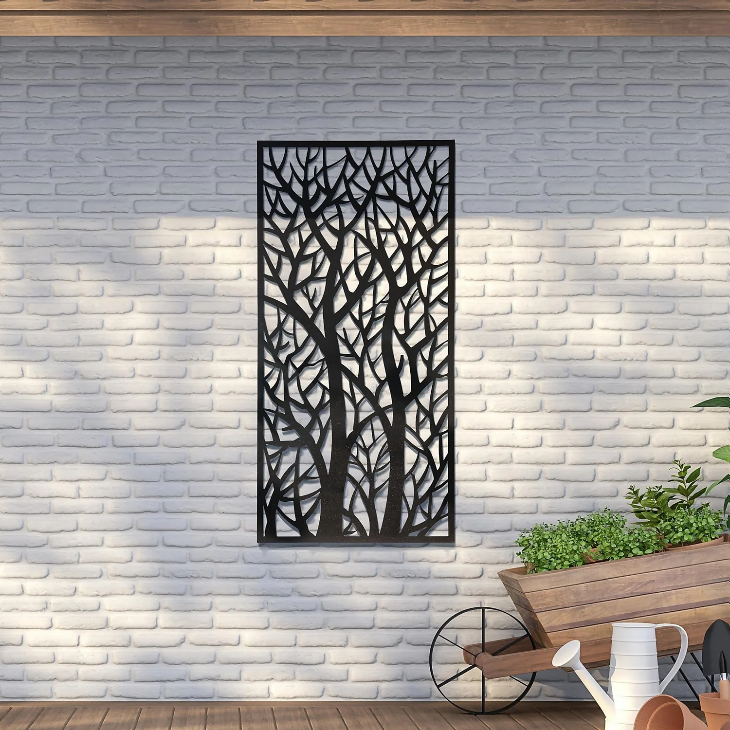 Amarelle Large Metal Tree Design Decorative Garden Screen - 120 X 60cm 1 Amarelle Large Metal Tree Design Decorative Garden Screen - 120 X 60cm