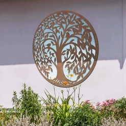 MirrorOutlet Swirl Tree Round Garden Mirror - 100cm 5 MirrorOutlet Swirl Tree Round Garden Mirror - 100cm -Garden Tool Store 13950587 1874987139291019