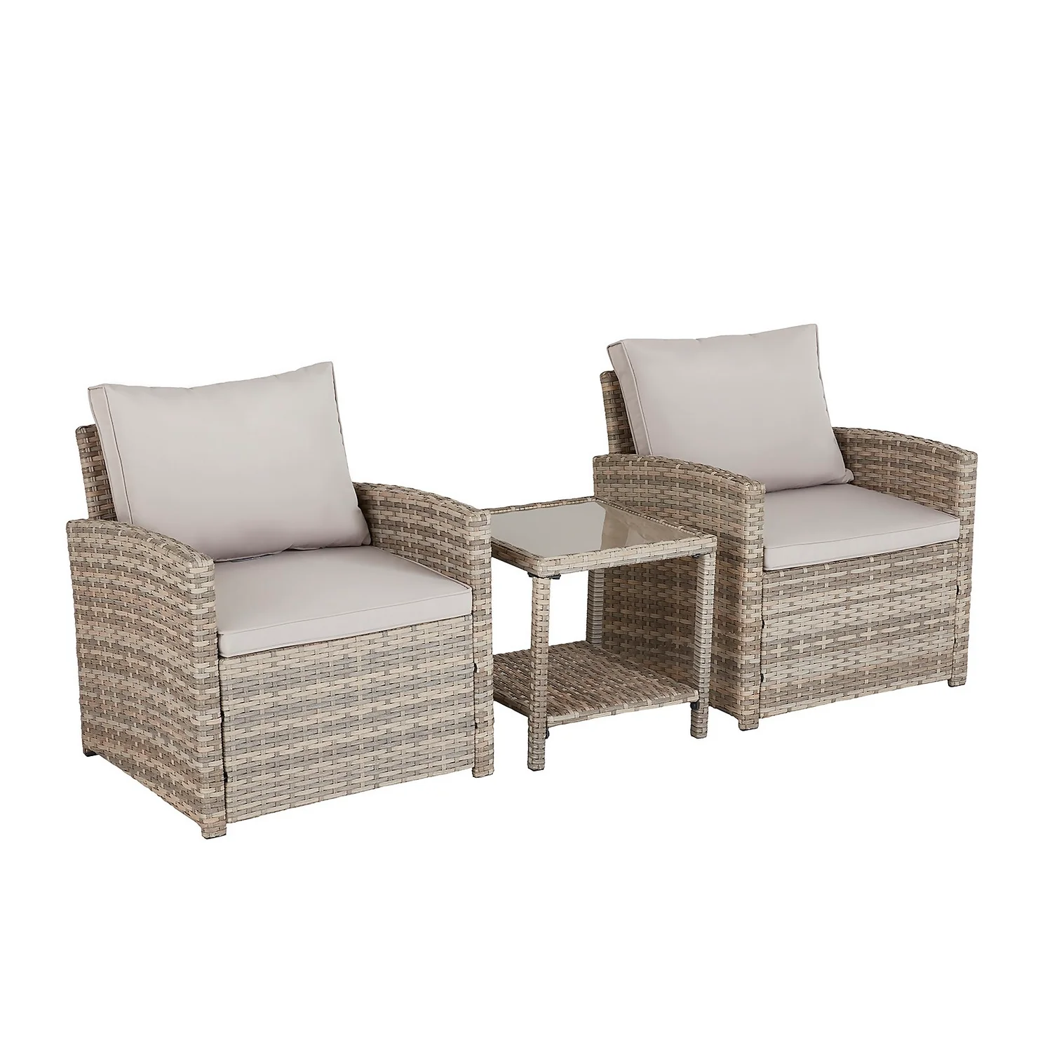Matara Tea For Two Rattan Effect Bistro Set 2 Matara Tea For Two Rattan Effect Bistro Set - Image 2