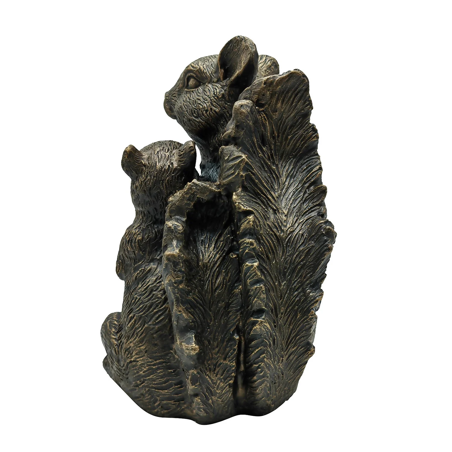 Bronze Look Squirrel Family Garden Ornament 3 Bronze Look Squirrel Family Garden Ornament - Image 3