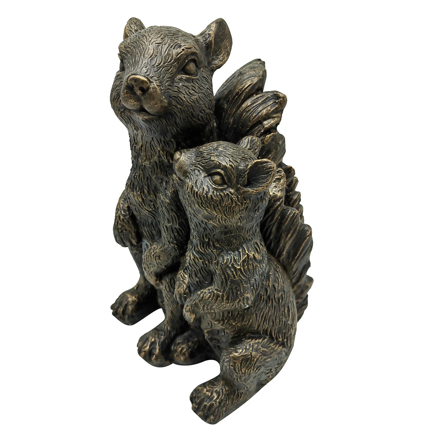 Bronze Look Squirrel Family Garden Ornament 1 Bronze Look Squirrel Family Garden Ornament