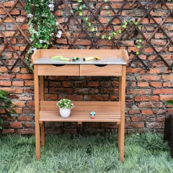 Garden Potting Bench With Two Drawers & Shelf 8 Garden Potting Bench With Two Drawers & Shelf -Garden Tool Store 13967031 1985014369148838
