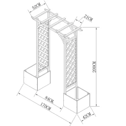 Homebase Wooden Garden Arched Trellis With Planters 13 Homebase Wooden Garden Arched Trellis With Planters -Garden Tool Store 13967032 2065060441143863