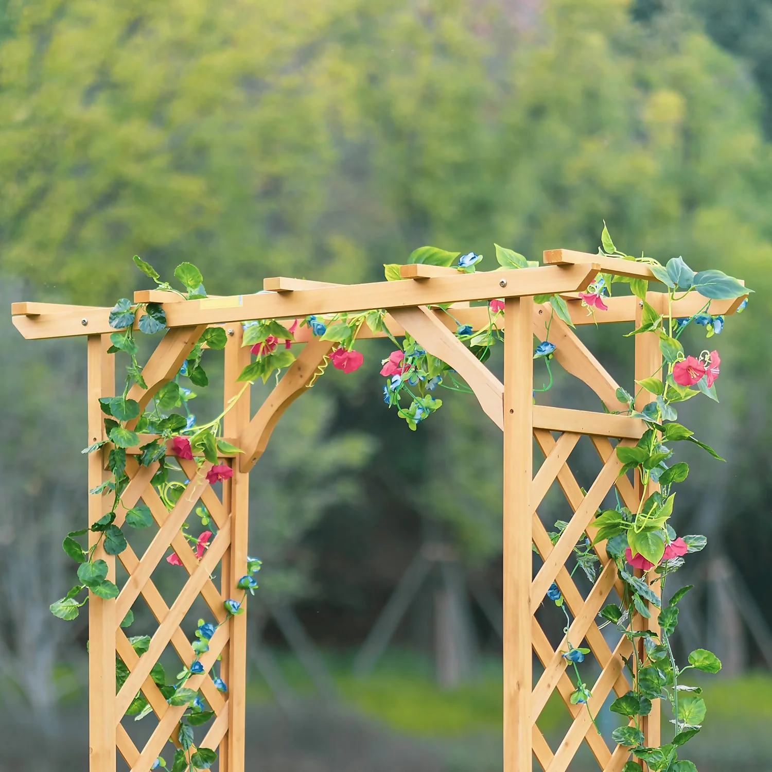 Homebase Wooden Garden Arched Trellis With Planters 5 Homebase Wooden Garden Arched Trellis With Planters - Image 5