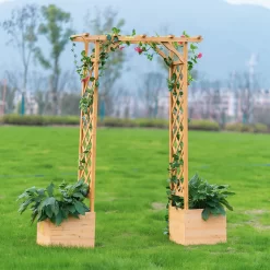 Homebase Wooden Garden Arched Trellis With Planters 10 Homebase Wooden Garden Arched Trellis With Planters -Garden Tool Store 13967032 8695014369188411