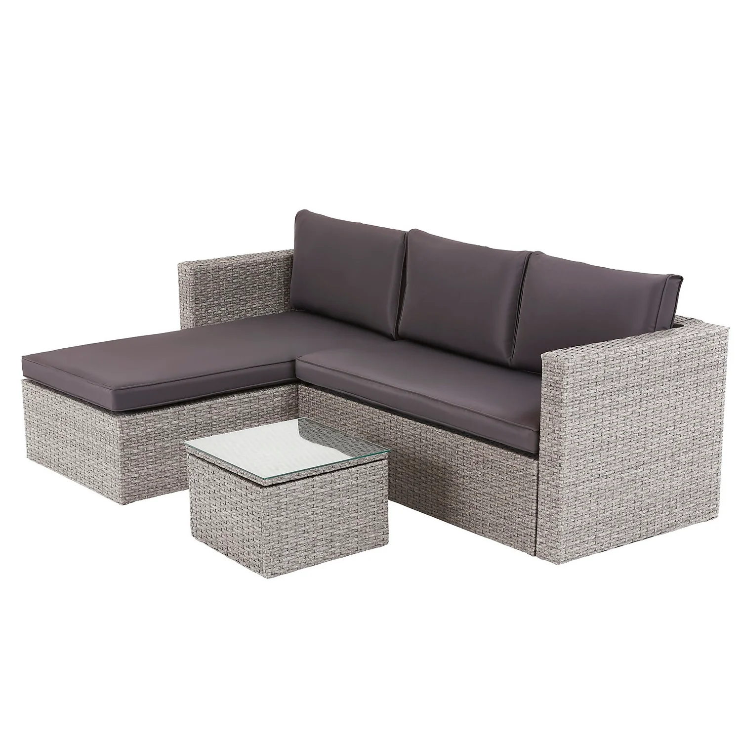 Alexandria Rattan Effect Garden Corner Sofa Set - Ash Grey 2 Alexandria Rattan Effect Garden Corner Sofa Set - Ash Grey - Image 2