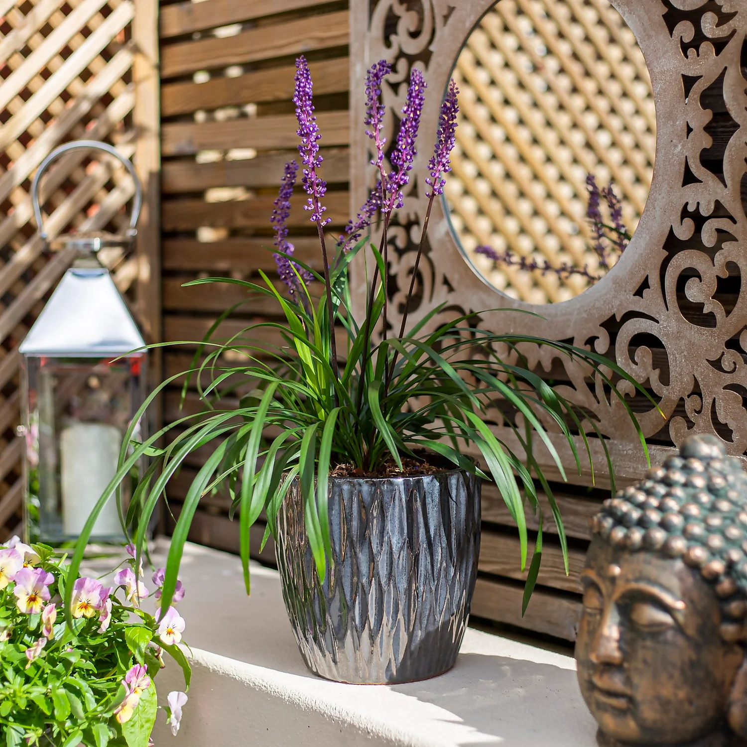 Chiswick Textured Pot Black - 18cm 2 Chiswick Textured Pot Black - 18cm - Image 2