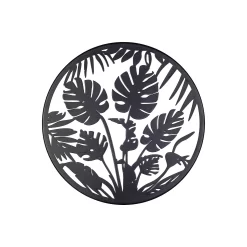 Jungle Leaf Garden Wall Art 35cm - Black
