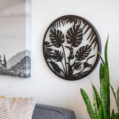 Jungle Leaf Garden Wall Art 35cm - Black 7 Jungle Leaf Garden Wall Art 35cm - Black -Garden Tool Store 13981006 7305005835382876