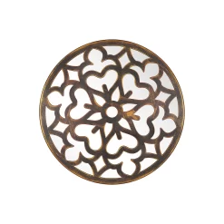 Round Laser Cut Outdoor Mirror 35cm - Bronze