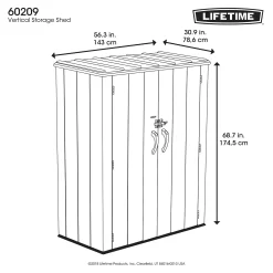 LIFETIME 1500L Vertical Storage Shed - Rough-Cut Brown 13 LIFETIME 1500L Vertical Storage Shed - Rough-Cut Brown -Garden Tool Store 13997404 6944999835363736