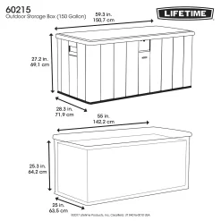 LIFETIME 568L Outdoor Storage Deck Box - Rough-Cut Brown 12 LIFETIME 568L Outdoor Storage Deck Box - Rough-Cut Brown -Garden Tool Store 13997406 1424999835348871