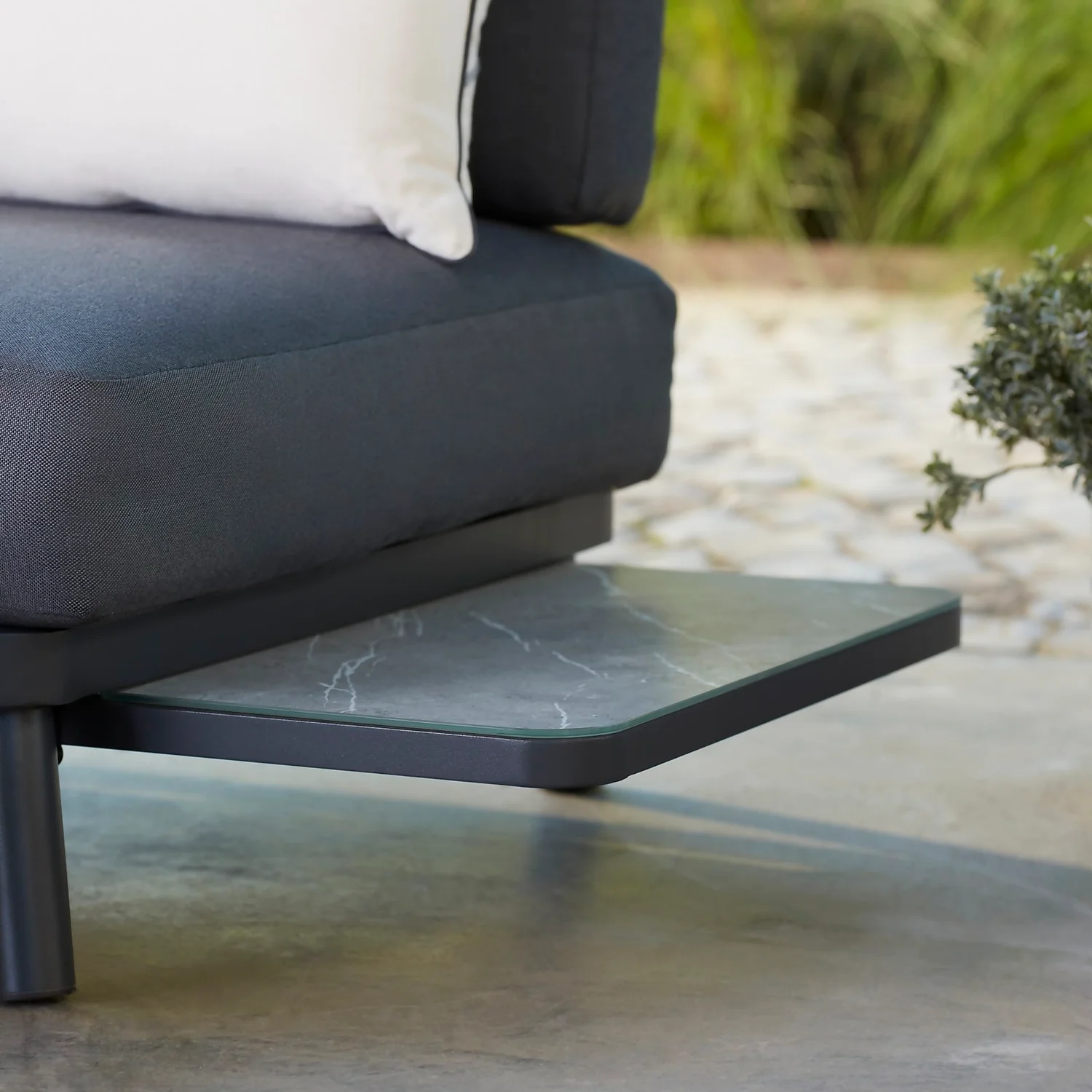 Heba Grey Metal Garden Corner Sofa Set 5 Heba Grey Metal Garden Corner Sofa Set - Image 5