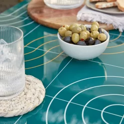 Omari Metal Garden Sofa Set - Teal & Gold -Garden Tool Store 14005703 1275022638104623