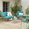 Omari Metal Garden Sofa Set - Teal & Gold