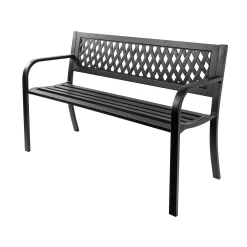 Black Steel Garden Bench -Garden Tool Store 14005779 7435018249610474