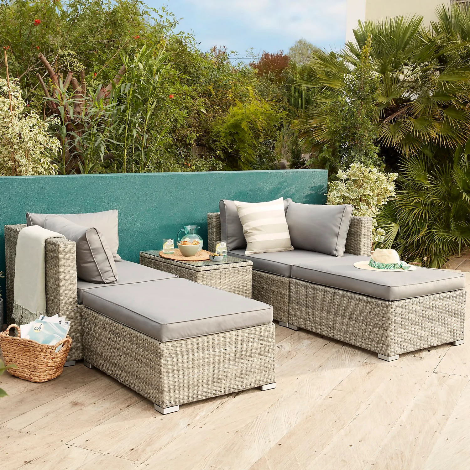 Cairo Grey Rattan Effect Garden Sofa Set 1 Cairo Grey Rattan Effect Garden Sofa Set