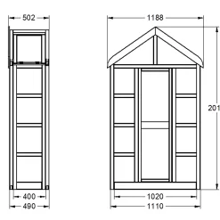 Forest Garden Georgian Wall Greenhouse With Auto Vent -Garden Tool Store 14013374 2195004556523592