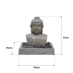 Stylish Fountain Lotus Buddha Water Feature With LEDs -Garden Tool Store 14519362 9825047822642530