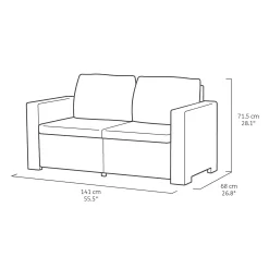 Keter California 4 Seater Outdoor Garden Furniture Lounge Set - Graphite With Grey Cushions 17 Keter California 4 Seater Outdoor Garden Furniture Lounge Set - Graphite With Grey Cushions -Garden Tool Store 14539591 5435041801860615