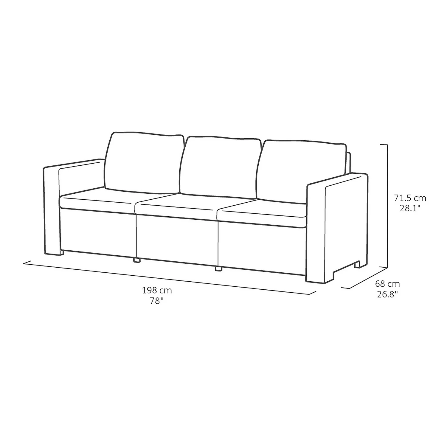 Keter California 5 Seater Outdoor Garden Furniture Sofa And Lounge Set - Graphite With Grey Cushions 8 Keter California 5 Seater Outdoor Garden Furniture Sofa And Lounge Set - Graphite With Grey Cushions - Image 8