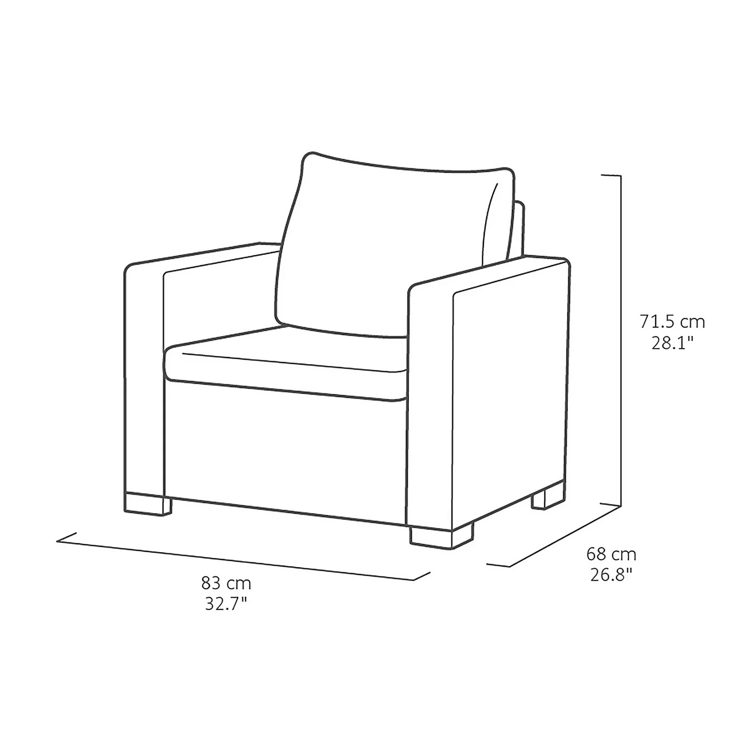 Keter California 5 Seater Outdoor Garden Furniture Sofa And Lounge Set - Graphite With Grey Cushions 9 Keter California 5 Seater Outdoor Garden Furniture Sofa And Lounge Set - Graphite With Grey Cushions - Image 9