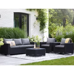 Keter California 5 Seater Outdoor Garden Furniture Sofa And Lounge Set - Graphite With Grey Cushions 16 Keter California 5 Seater Outdoor Garden Furniture Sofa And Lounge Set - Graphite With Grey Cushions -Garden Tool Store 14539594 7255041802432301