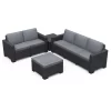 Keter California 5 Seater Outdoor Garden Furniture Lounge Set - Graphite With Grey Cushions