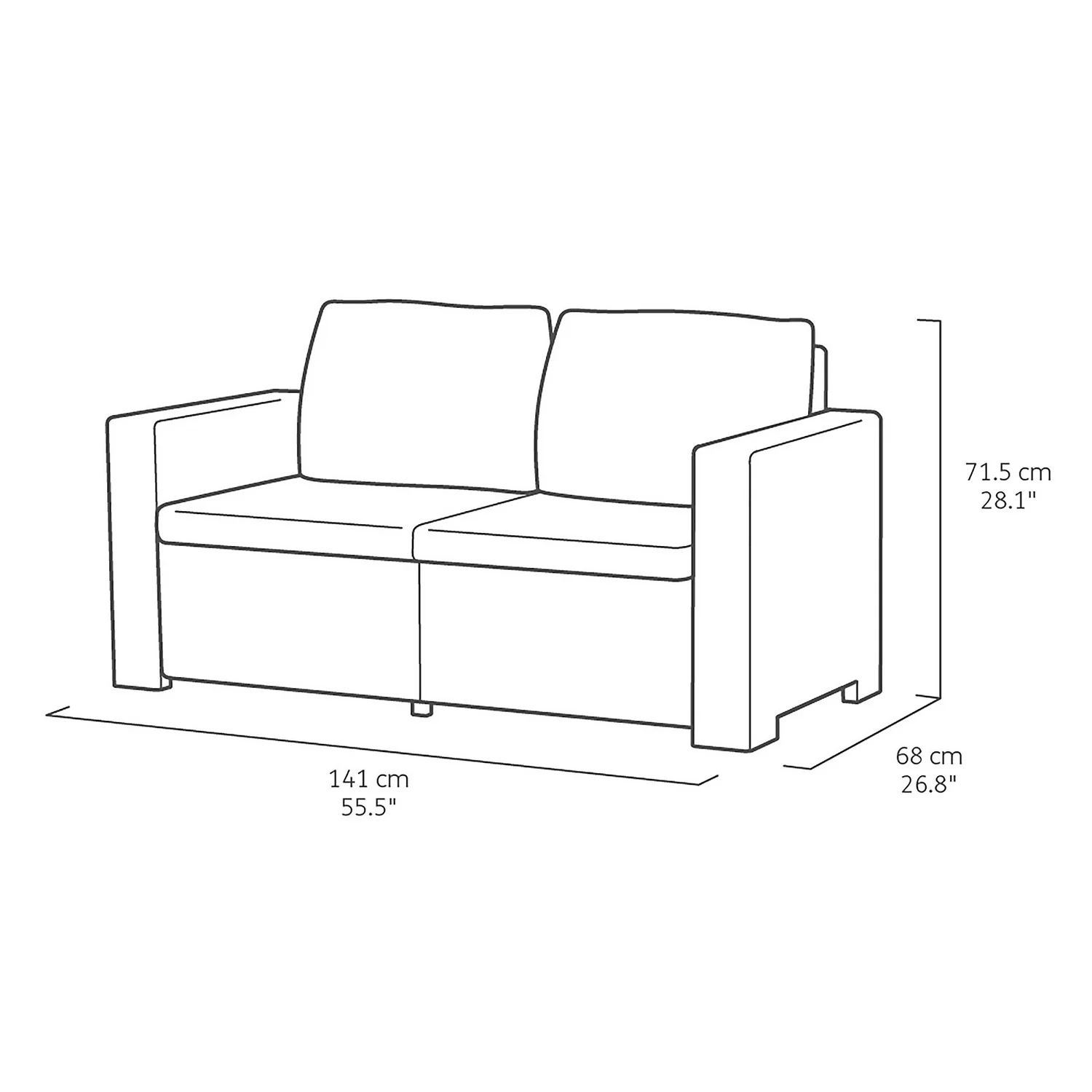 Keter California 5 Seater Outdoor Garden Furniture Lounge Set - Graphite With Grey Cushions 7 Keter California 5 Seater Outdoor Garden Furniture Lounge Set - Graphite With Grey Cushions - Image 7